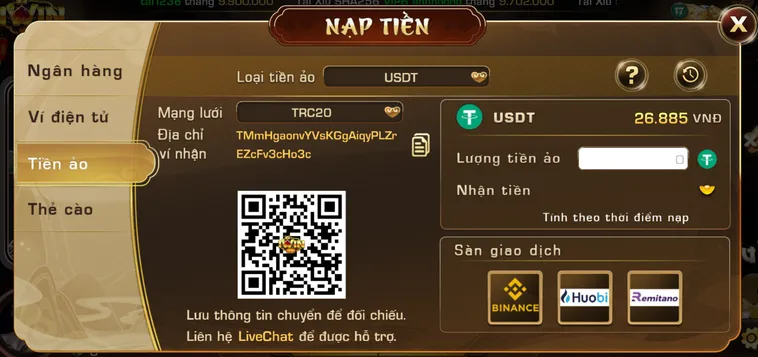 Hướng đẫn nạp tiền ảo tại IWin Club